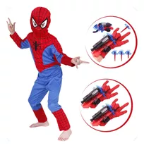 Fantasia Infantil Do Homem Aranha C/luva Lança Teia Dardos 