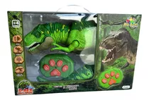 Brinquedo Dinossauro Com Controle Remoto Solta Fumaça Anda