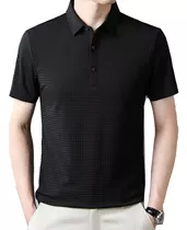 Camisa Lopup Hollow De Manga Corta Para Hombre, De Seda Hela