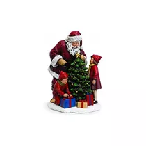 Papá Noel Niños Y Árbol De 15 Pulgadas Figurita De R...