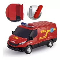 Brinquedo Furgão Van Resgate Bombeiro Ambulância Iveco Daily