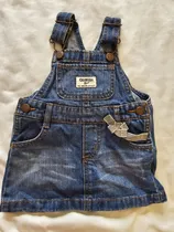 Vestido Osh Kosh Tipo Jumper Jean Moño Talle 9 Meses Niña