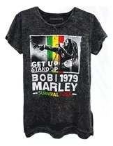 Remera Bob Marley Survival Tour - Convoys Rock Mujer