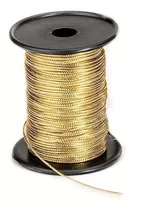 Cordão Fio Dourado Metalizado Ouro  1mm Com 50 Metros