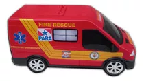 Miniatura Ambulância Resgate Bombeiros Pará Plástico 33cmx17