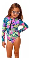 Malla Entera Niña Surf Uv Upf50+ Mangas Largas Tropical