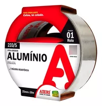 Fita Adesiva De Aluminio 25mm X 30m Adere 233s Cor Prata Liso