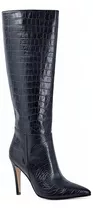 Bota Saverio Di Ricci 23ib6700 Cuero Negro Croco Taco Fino