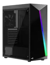 Gabinete Gamer Mid Tower Aerocool Shard Acrilico Rgb Cor Preto