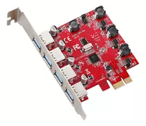 Adaptador Tarjeta De Expansión Pci-e A Usb 3.0 De 4 Puertos