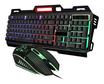 Kit Teclado + Mouse Gamer Retroiluminado  Led Rgb Óptico