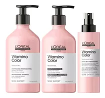 Shampoo 500ml + Acondicionador + Spray Loreal Vitamino Color
