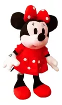 Boneca De Pelucia Minnie Laço Vermelha Tamanho 28cm Musical