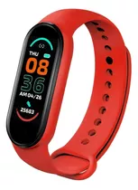 Reloj Inteligente M8 Deportes Fitness Presion Arterial 2023 Color De La Caja Blanco Color De La Malla Rojo