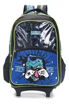 Mochila Carro 18p Lets Play Dino Termof Skora Sharif Express Color Negro Diseño De La Tela Liso