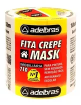 Fita Crepe Para Pintura Sem Residuos 18mm X 50m - 6 Rolos Cor Branco Liso