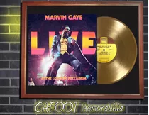 Marvin Gaye Live Tapa Firmada Disco Oro Enmarcado