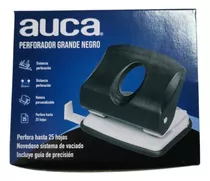 Perforadora Grande Negro Hasta 25 Hojas Auca 