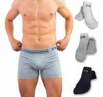 Pack X4 Boxer Sin Costura + 4 Pares Medias Talles Grandes