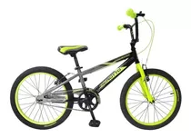 Bmx Infantil Benotto Cross Agressor R20 Único 1v Frenos V-brakes Color Negro/gris/amarillo Neón Con Pie De Apoyo