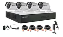 Kit Dvr 4ch + 4 Camaras Bullet Hd 720p Exterior Hikvision