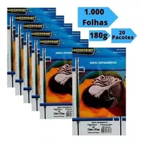 1.000 Folhas Papel Fotográfico A4 Glossy 180g Masterprint Cor Branco