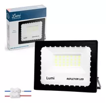 Kit 2 Luminária Mini Holofote Refletor Led 100w Bivolt Lumi Cor Da Carcaça Preto Cor Da Luz Branco-frio 110v/220v