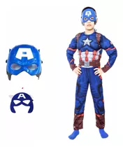 Disfraz De Niño Superhéroe ,capitán America, Máscara Antifaz
