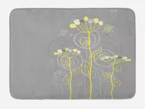 Mbesonne Tapete Baño Gris Amarillo Diseño Flor Inspirada Mar