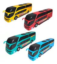 Onibus De Brinquedo Kit 4 Buzao Carrinho Infantil De Menino