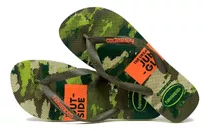 Ojotas Havaianas Top Camu Hombre Originales Verde Limon