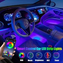 Tira Hilo Neon Led Inteligente Para Carro Rgb Bluetooth