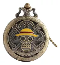 Reloj De Bolsillo One Piece Con Cadena Collar Anime Luffy