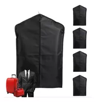 Kit 5 Capa Protetora P Terno Roupa Vestido Antimofo C/ Zíper Cor Preto