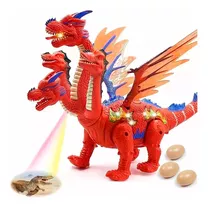 Dragão Hidra 4 Cabeças Robo Com Asas Brinquedo Dinossauro
