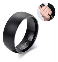 Anillo Acero Inoxidable Titanio Argolla Negro Hombre Y Mujer