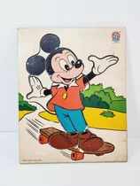 Antigo Quebra Cabeça Madeira Boneco Mickey Mouse- Estrela 