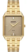 Relógio Orient Feminino Dourado Quadrado Lgss0058 C1kx Cor Do Fundo Dourado-escuro