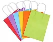 Bolsa D Papel Kraft Pequeña Regalo Cotillón Colores Surtidos