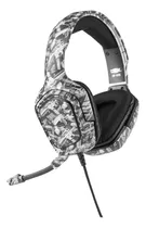 Headset Fone Gamer P3 Camuflado C/mic P/ps4/celular C/adapt Cor Cinza