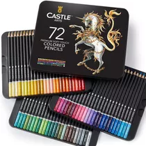 Juego 72 Lapices De Colores Castle Art Premium Suave Plomo