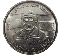 Argentina 2 Pesos 2007 Malvinas - 25° Anivers.  Sin Circular