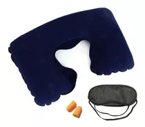 Almohada Cojín Inflabl Cervical Viajero+tapones+antifaz