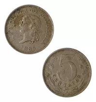 Moneda De 5 Centavos Año 1886 Colombia Original