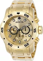 Relógio Invicta Pro Diver 0074 Banhado Ouro Caixa Manual Nf