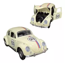 Carrinho Fusquinha Herbie De Ferro Fusca Fricção Abre Porta