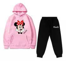 Kit Minnie Moletom Blusa De Frio E Calça Menina Infantil