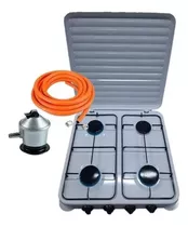 Cocina Encimera Gas 4 Platos + 3 M Manguera + Kit Regulador