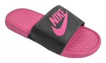 Chola Nike Benassi Sandalia Chancla Unisex Aloa Rosa/gris 