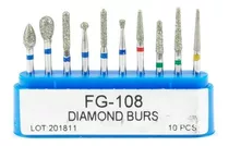 Kit Set Piedras Fresas De Diamante 108 Tallado 10u Odont